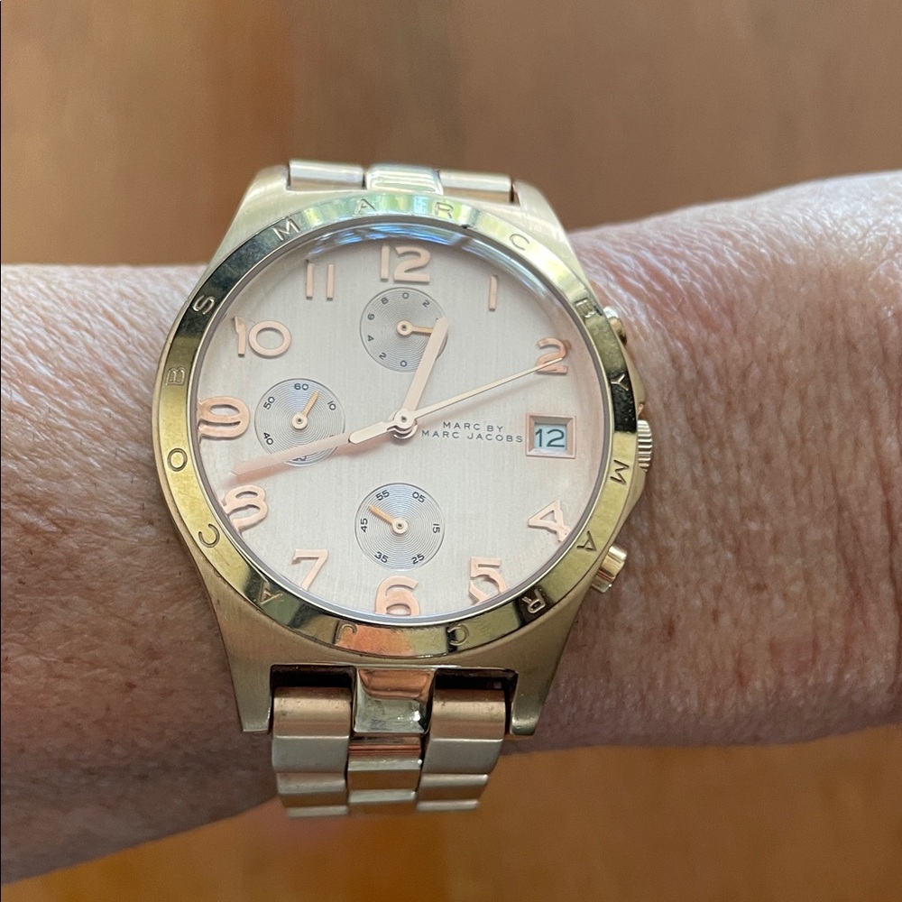 Marc Jacobs Gold and Cream Watch